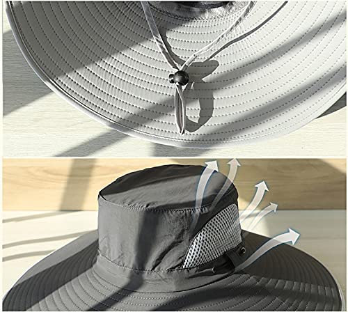 Leotruny Men Wide Brim Sun Hats UPF50+ Waterproof Breathable Bucket Hat for Fishing, Hiking, Camping (C01-khaki) - Image 5