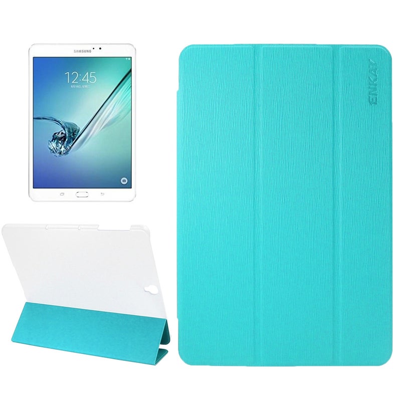 إنكاي جراب جلدي أفقي قلاب بتصميم عود أسنان لجهاز Galaxy Tab S3 مقاس 9.7 بوصة T820 / T825 مع حامل ووظيفة السكون / الاستيقاظ (أزرق) - Image 1