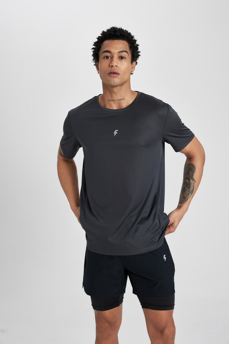 DeFacto Man DeFactoFit Slim Fit Crew Neck Printed Sports T-Shirt - Image 3