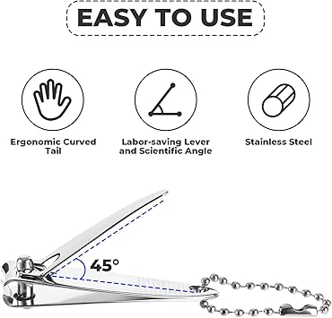 JIYIN 4 Pcs Nail Clipper 2 Mini Nail Clippers Travel Fingernail Clippers with Keychain and Nail File Stainless Steel Nail Cutters Large Small - Image 4