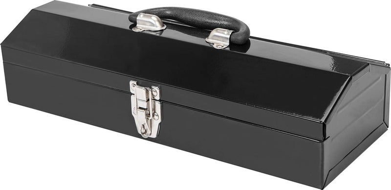 TORIN ATB102B 16" Hip Roof Style Portable Steel Tool Box with Metal Latch Closure, Black - Image 1