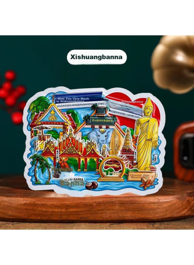 Yijuzhangning Tourist Attraction City Refrigerator Magnet, 3d Souvenir, Graduation Season Gift, Pvc Xishuangbanna - Image 1