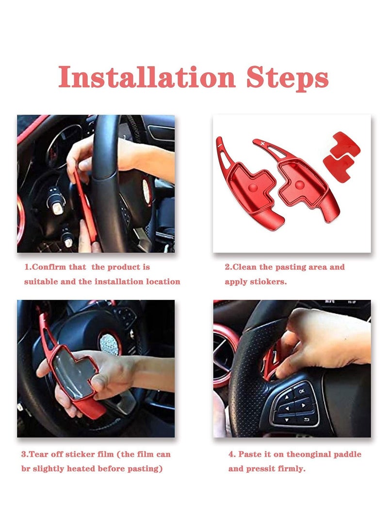 تمديد مجداف عجلة القيادة، ناقل الحركة من سبائك الألومنيوم لفئة ABC CLA CLS EG GL GLA GLC GLE GLS لفئة Metris S SL SLC (أحمر)