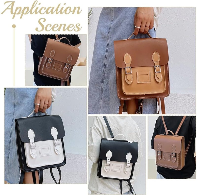 كلاراكو مجموعة صنع حقيبة ظهر من الجلد الصناعي من Klarako DIY، مجموعة خياطة حقيبة كتف جلدية كاملة، مجموعة خياطة حقيبة يد بنمط جلدي يدوي الصنع، مجموعة خياطة جميع المواد، مجموعة حرف جلدية من Klarakoger، حقيبة محفظة، لون بني غامق - Image 5