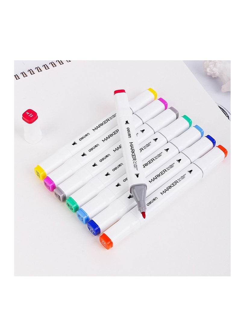 Deli Markers رسم مزدوجة الجوانب 24 قطعة متعددة الألوان - Image 4