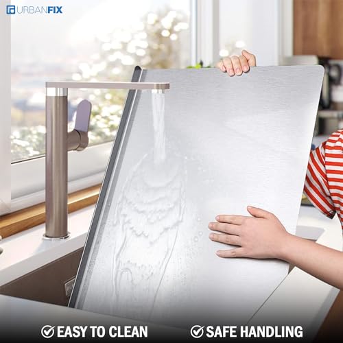 UrbanFix Counter Top Chopping Board Stainless Steel - Extra Large, 60x47x1.2cm Heavy Duty Multipurpose Worktop Platform with Round Edge | Hygiene, Easy to Clean + 25 MM Bend - Image 4