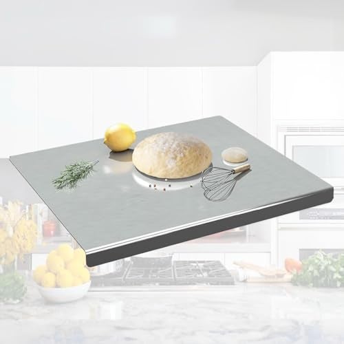 UrbanFix Counter Top Chopping Board Stainless Steel - Extra Large, 60x47x1.2cm Heavy Duty Multipurpose Worktop Platform with Round Edge | Hygiene, Easy to Clean + 25 MM Bend - Image 1