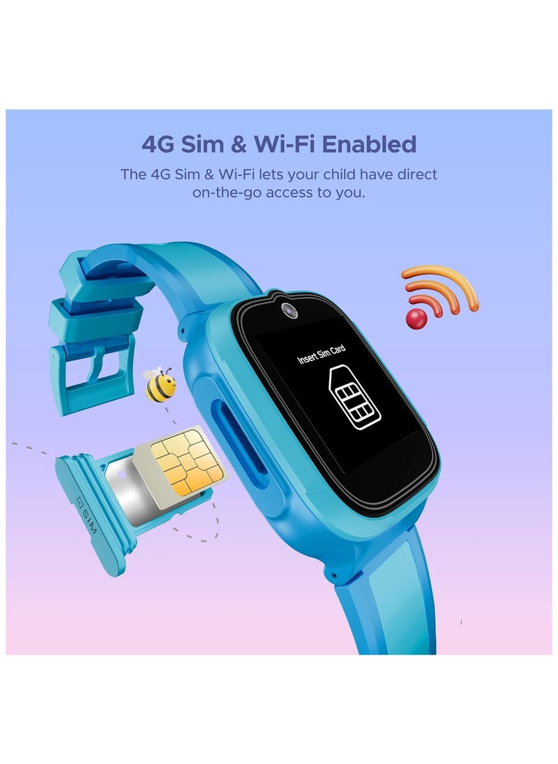 Generic - boAt Newly Launched Wanderer Smart Kid's Watch w/ 1.4" (3.5 cm) HD Display, 4G/Wi-Fi, 2-Way Video & Voice Calls, SOS, Geo Fencing, Restrict Unknown Calls, Parental Controls,2MP Camera(Sky Blue) - Image 1