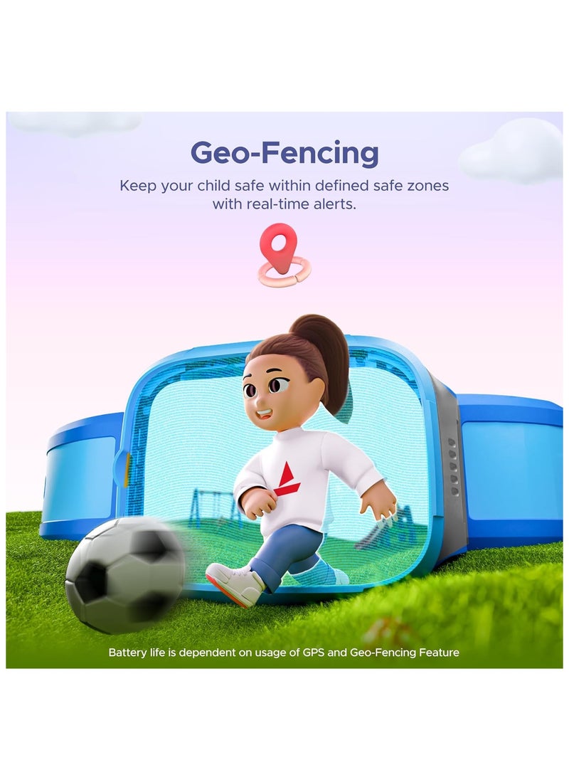 Generic - boAt Newly Launched Wanderer Smart Kid's Watch w/ 1.4" (3.5 cm) HD Display, 4G/Wi-Fi, 2-Way Video & Voice Calls, SOS, Geo Fencing, Restrict Unknown Calls, Parental Controls,2MP Camera(Sky Blue) - Image 1