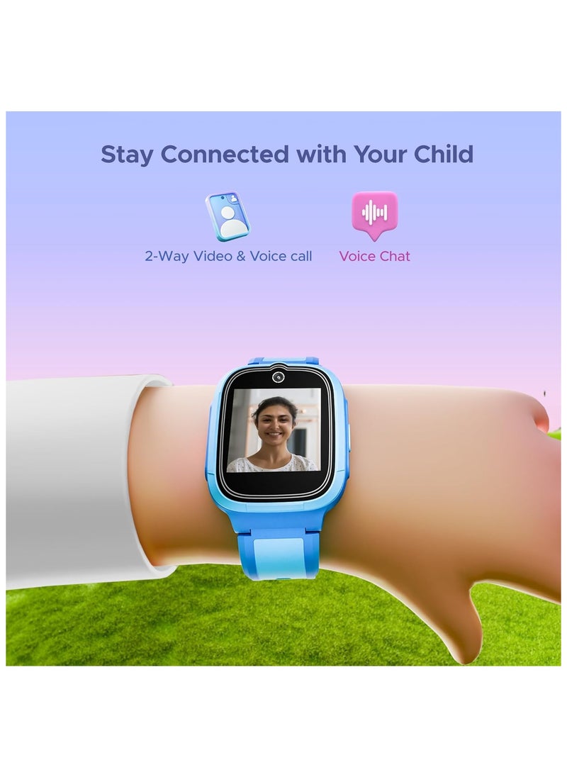 Generic - boAt Newly Launched Wanderer Smart Kid's Watch w/ 1.4" (3.5 cm) HD Display, 4G/Wi-Fi, 2-Way Video & Voice Calls, SOS, Geo Fencing, Restrict Unknown Calls, Parental Controls,2MP Camera(Sky Blue) - Image 1