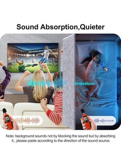 VUCATIN 12 PCS Acoustic Panels High Density Sound Absorbing Panels Sound Proof Insulation Square Wall Decor Self-Adhesive Felt board Decorative Notice Board  - Image 2