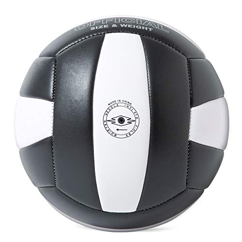 Runleaps Volleyball, Waterproof Indoor Outdoor Volleyball for Beach Game Gym Training, Official Size 5 (Black/White) - Image 3