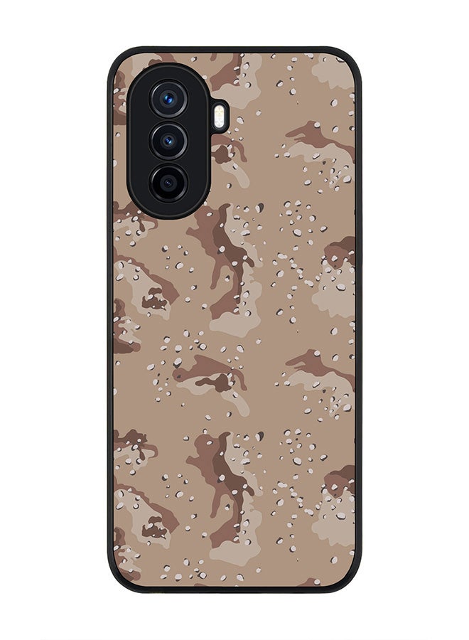 Stylizedd Rugged Black Edge case for Huawei nova Y71, Slim fit Soft Case Flexible Rubber Edges Anti Drop TPU Gel Thin Cover - Desert Storm Camo - Image 1