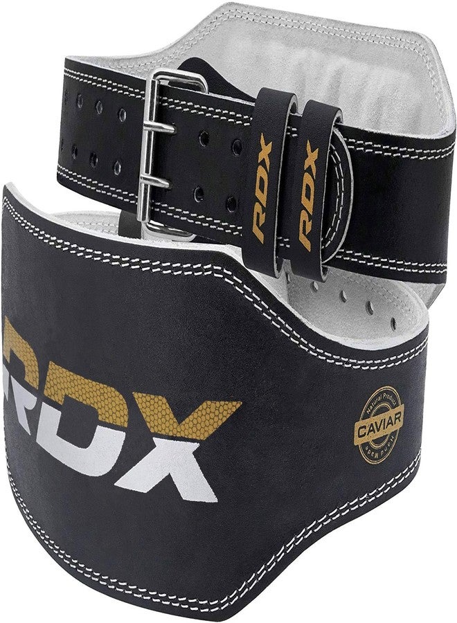 RDX Weight Lifting Belt Gym Exercise Workout, 6 inch Leather Padded Lumbar Back Support Men Women, 10 Adjustable Holes, Powerlifting Bodybuilding Deadlift, Squat Fitness Strength Training Equipment - Image 1