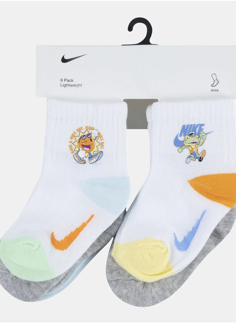 نايكي Kids' Summer of Swoosh Quarter Socks (6 Pairs)