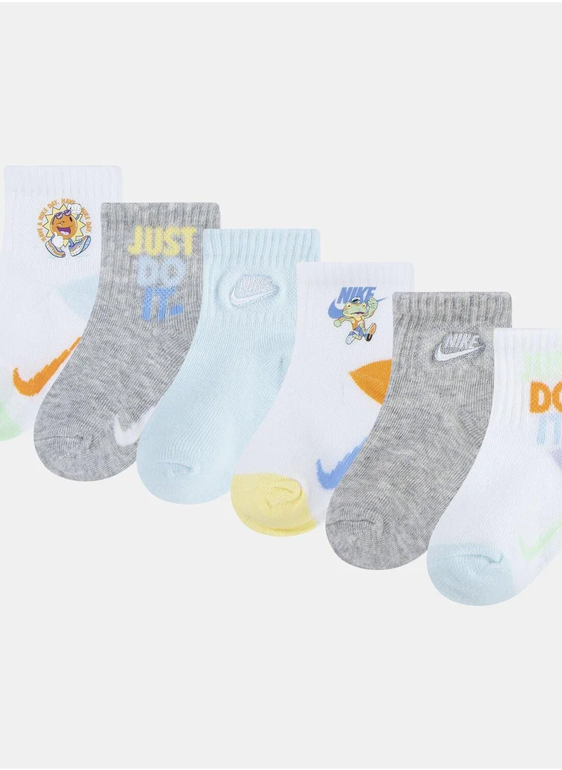 نايكي Kids' Summer of Swoosh Quarter Socks (6 Pairs)