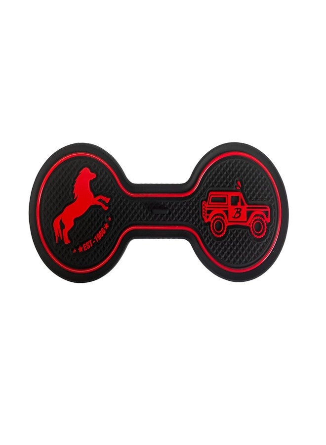 LSAUTO for Ford Bronco 2021.2022 Car Cup Holder Coaster, Car Decorative Water Coaster, Beverage Coaster, Silicone Cup Holder Coaster, Car Accessories Pad (Red) - Image 1