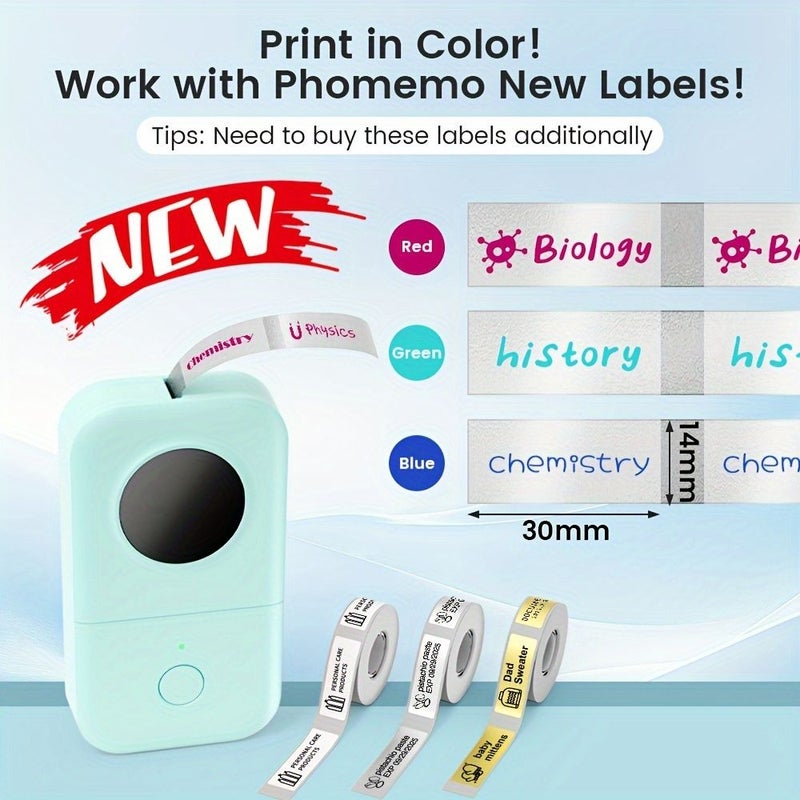Phomemo D30 Wireless Label Maker Printer Inkless Thermal with 203 DPI Rechargeable and 1 Roll 12x40mm White Sticker Label for Home Kitchen Storage Gift Black - Image 4