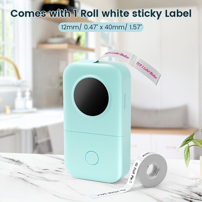 Phomemo D30 Wireless Label Maker Printer Inkless Thermal with 203 DPI Rechargeable and 1 Roll 12x40mm White Sticker Label for Home Kitchen Storage Gift Black - Image 2