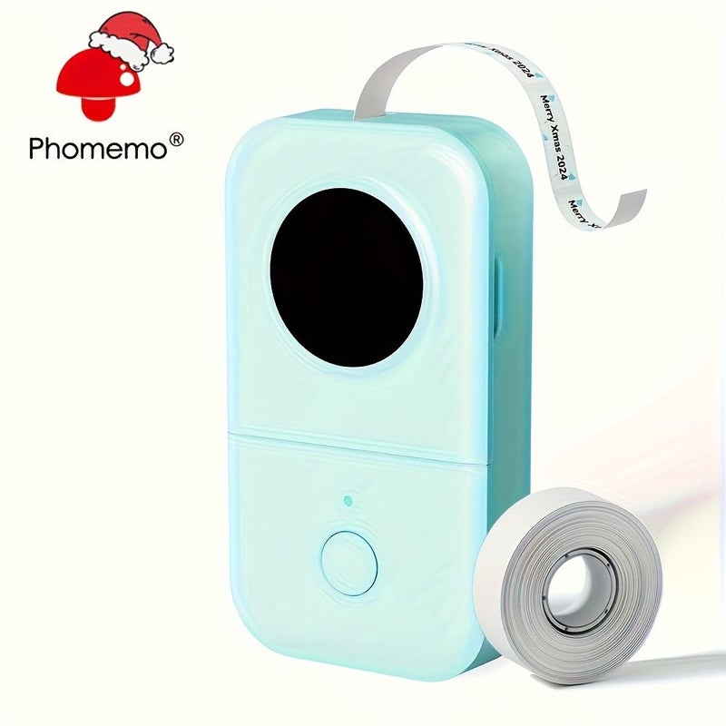 Phomemo D30 Wireless Label Maker Printer Inkless Thermal with 203 DPI Rechargeable and 1 Roll 12x40mm White Sticker Label for Home Kitchen Storage Gift Black - Image 1