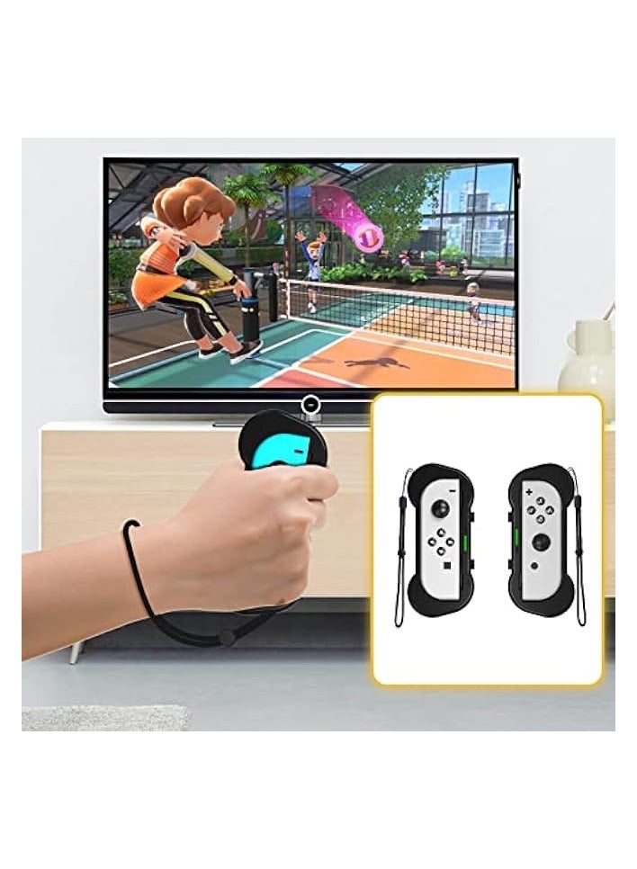 PROMASS 2022 Switch Sports Accessories Bundle - 12 in 1 Family Accessories Kit for Nintendo Switch Sports Games: Tennis Rackets, Sword Grips, Golf Clubs, Wrist Dance Bands & Leg Strap, Joy-con Wrist Band - Image 3