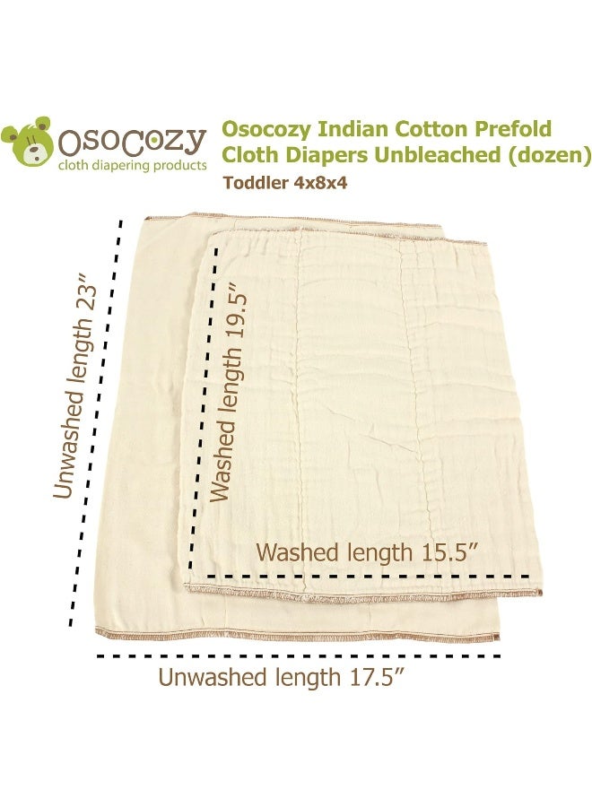 OsoCozy حفاضات قماش قابلة لإعادة الاستخدام من أوسوكوزي غير مبيضة - 100% قطن، متينة، ناعمة، ماصة، مستدامة واقتصادية - 17.5"x23"، تناسب 30-45 رطل - (طفل 4x8x4) - Image 3