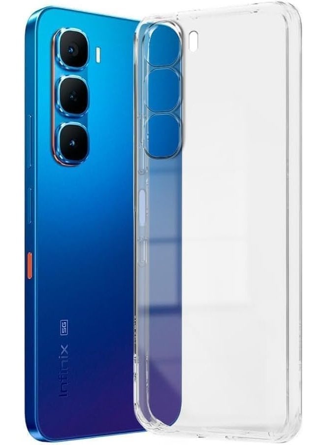 جراب متوافق مع هاتف Infinix Hot 60 Pro، جراب شفاف ومرن من مادة TPU (سيليكون ناعم) مقاوم للخدش ويوفر حماية للكاميرا - شفاف - Image 5