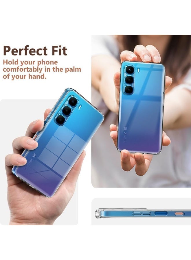 جراب متوافق مع هاتف Infinix Hot 60 Pro، جراب شفاف ومرن من مادة TPU (سيليكون ناعم) مقاوم للخدش ويوفر حماية للكاميرا - شفاف - Image 2