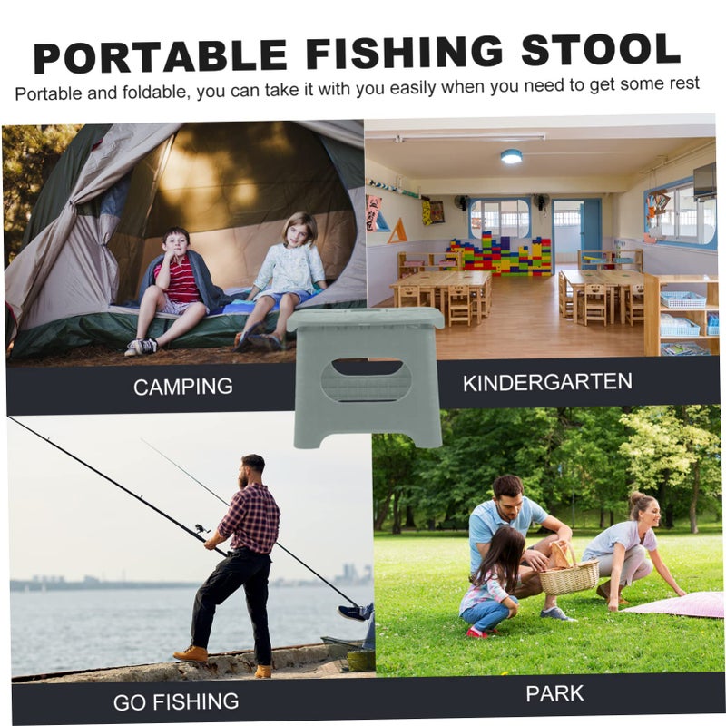 Lightweight Folding Step Stool Portable Plastic Stool For Kitchen Bathroom Camping - Image 4