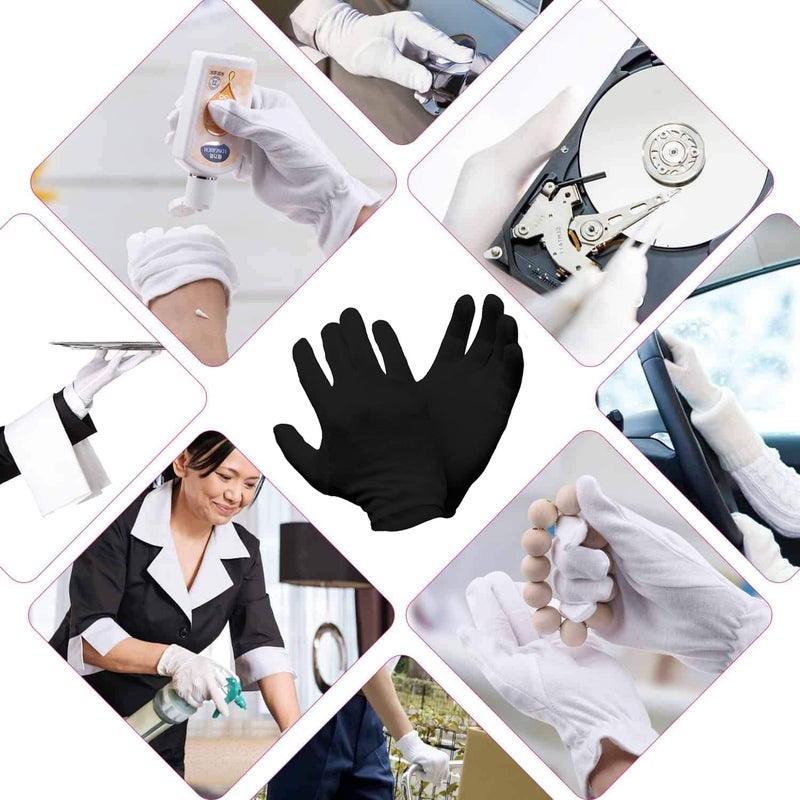 Kuber Industries Unisex Cotton Hand Gloves - Black - Image 4