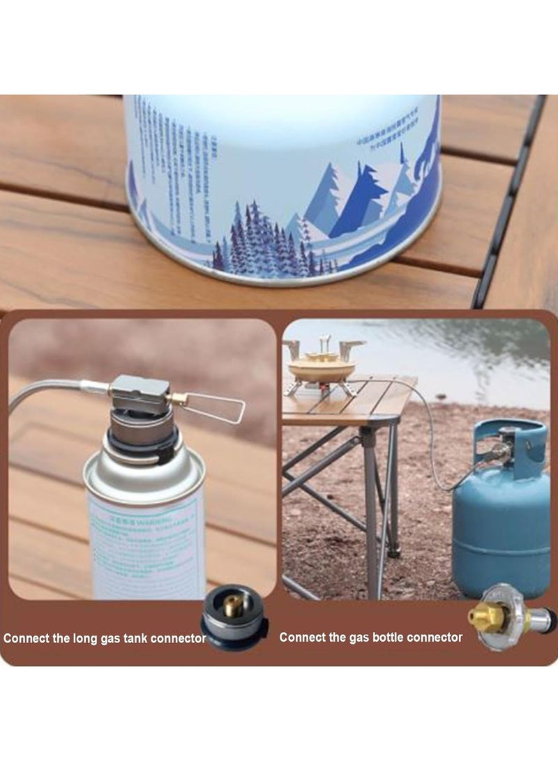 المؤسس مواقد التخييم، موقد غاز محمول بخمسة شعلات مع خرطوم غاز ممتد وحقيبة حمل - مثالي للتخييم والسفر والمغامرات الخارجية - Image 3