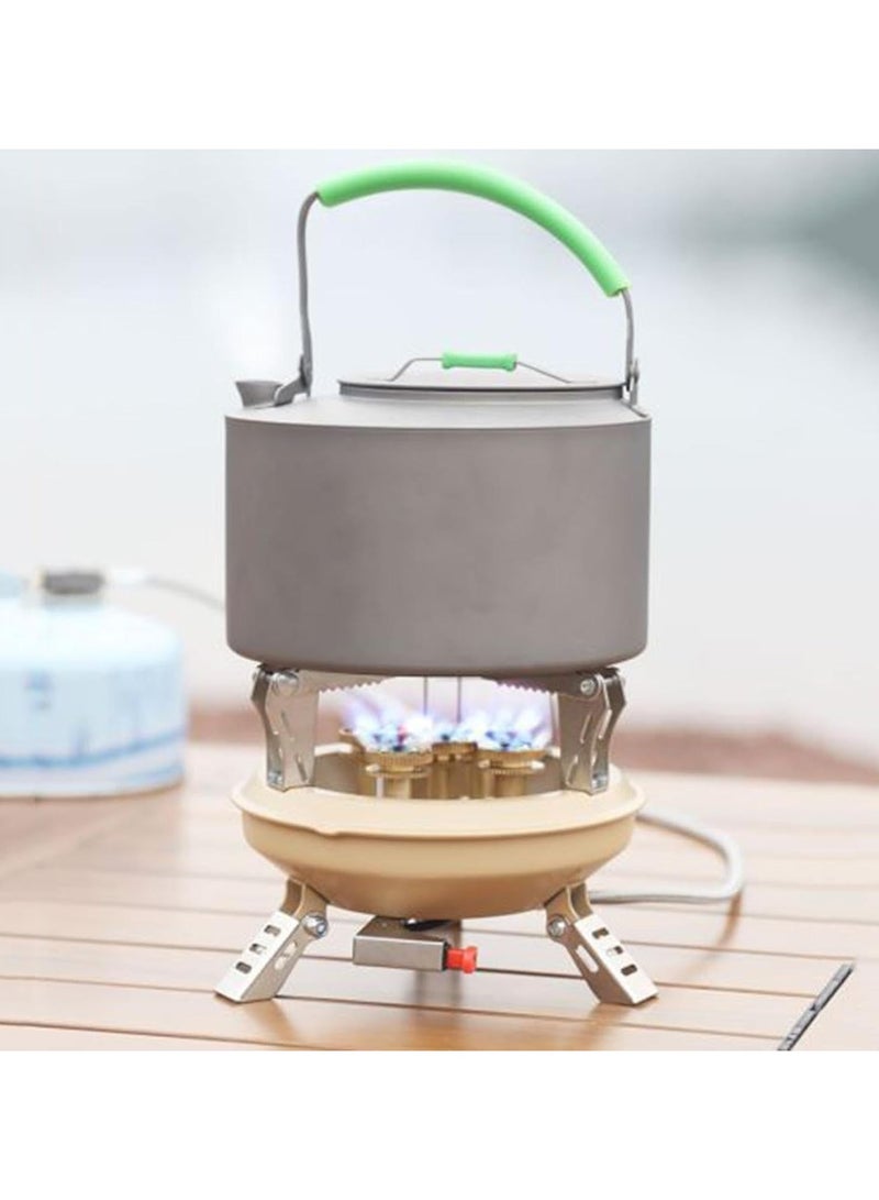 المؤسس مواقد التخييم، موقد غاز محمول بخمسة شعلات مع خرطوم غاز ممتد وحقيبة حمل - مثالي للتخييم والسفر والمغامرات الخارجية - Image 4