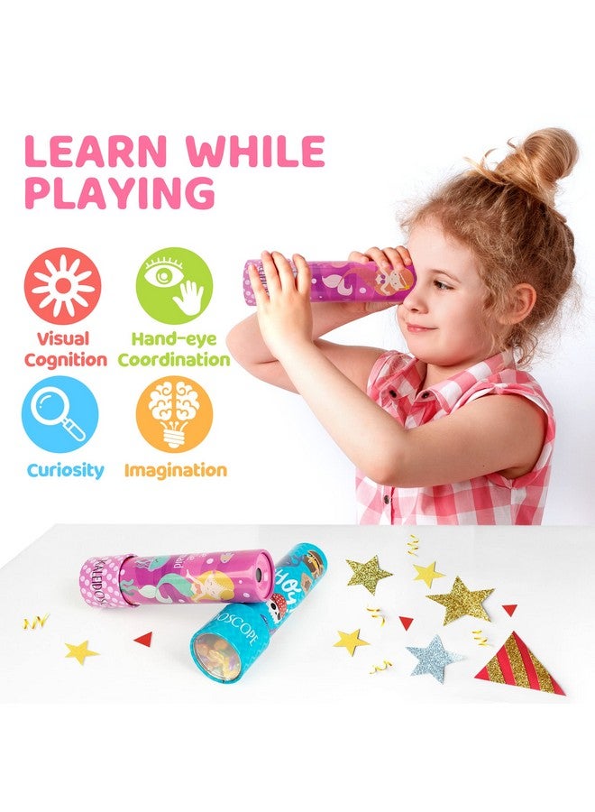 دي- فانتيكس منظار كاليدوسكوب الكلاسيكي من دي-فانتيكس للأطفال، عبوة من قطعتين من الألعاب الكلاسيكية - ألعاب تعليمية بجسم معدني، هدايا حفلات أعياد الميلاد للأولاد والبنات، هدايا عيد الميلاد - Image 3