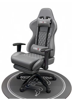 VINNYSEN Gaming Chair Computer Chair with Footrest Racing Ergonomic Chair Leather Reclining Video Game Chair Lifting Armrest High Back Gamer Chair with Headrest and Lumbar Support  - Image 1