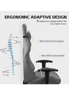 VINNYSEN Gaming Chair Computer Chair with Footrest Racing Ergonomic Chair Leather Reclining Video Game Chair Lifting Armrest High Back Gamer Chair with Headrest and Lumbar Support  - Image 3