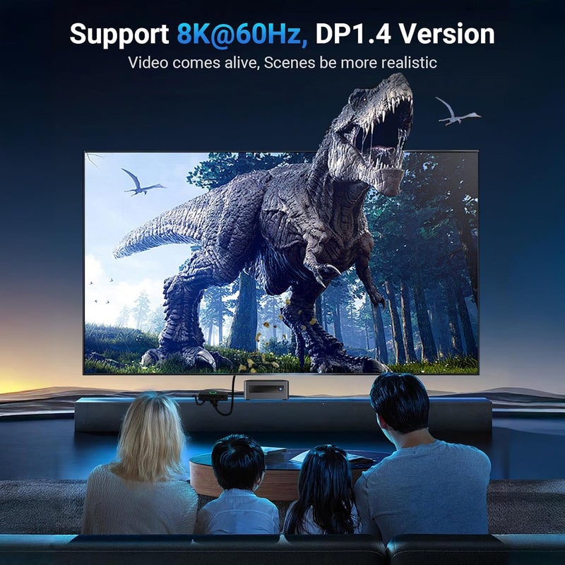 محول DP بدقة 8K، محول DP انتقائي 2 مدخل و1 مخرج يدعم 48 جيجابت في الثانية 8K@60Hz 4K@144Hz 4K@120Hz 4K@60Hz لأجهزة PS5 وHDTV وXbox وFire Stick - Image 3