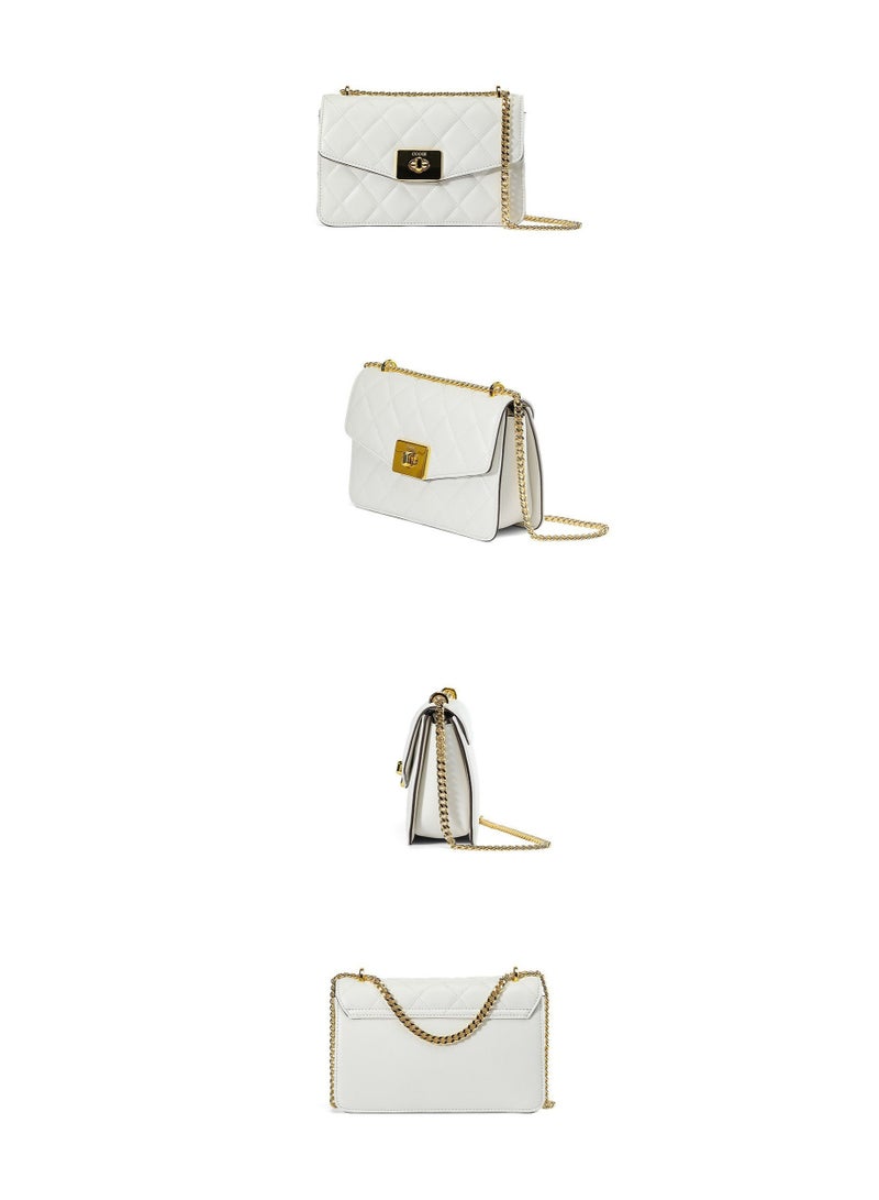 COOGI Lady's Luxury Bags: Leather Petite Chino Grid Chain Bag - Fashionable Single Shoulder Crossbody Bag - Image 3