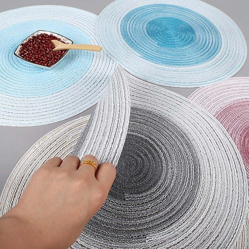 PLENARO Cotton Trivet Mat, Trivet Weave Coasters, Woven Pot Trivet Set Cotton Kitchen Trivets, for Kitchen Hot Pots and Pans,Dining Tables Woven Non-Slip Placemats and Coasters (Pack of 4, Black) - Image 5