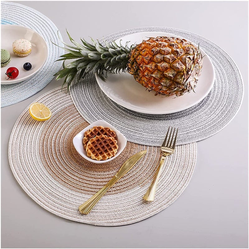PLENARO Cotton Trivet Mat, Trivet Weave Coasters, Woven Pot Trivet Set Cotton Kitchen Trivets, for Kitchen Hot Pots and Pans,Dining Tables Woven Non-Slip Placemats and Coasters (Pack of 4, Black) - Image 4