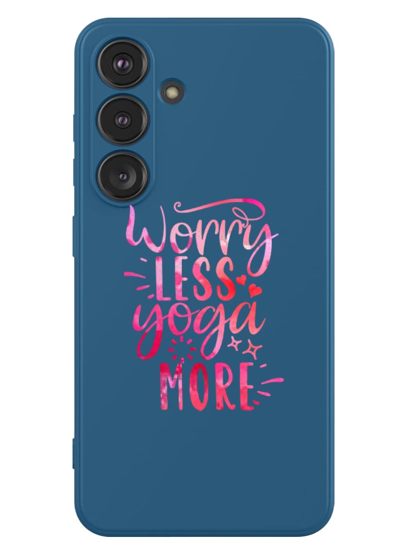 Theodor Protective Slim Fit Case Liquid Silicone Cover with Full Body Protection Anti-Scratch Shockproof Case For Samsung Galaxy S24 Plus (Blue) - Worry less Yoga more  - Image 1