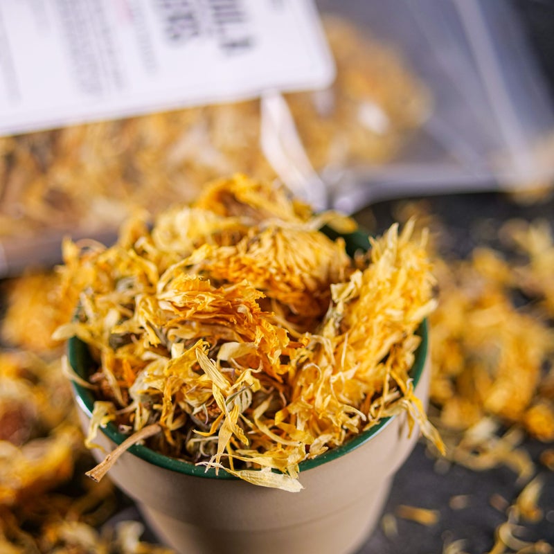Better Shea Butter Dried Calendula Flowers - Edible Dried Marigold Flowers for Soap Making, Calendula Tea, Herb Infusions and Tinctures - Dried Flowers for Bath Salts - Calendula Officinalis 4 oz - Image 2