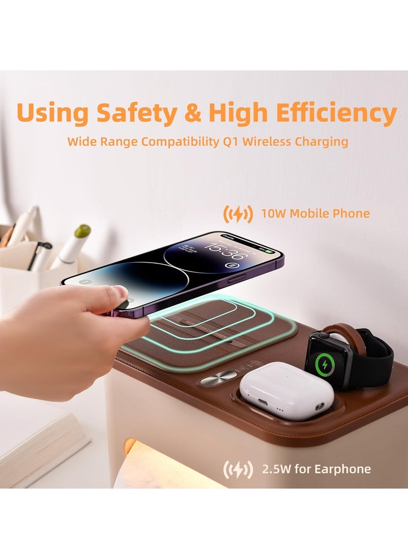 BlueFire 3-in-1 Wireless Charging Tissue Box with Smart Night Light & USB/Type-C Port – 10W Fast Qi Charger for iPhone, Samsung, AirPods, Smartwatch | Modern Home & Office Decor | Auto-Sensor Bedside Lamp, Overcharge Protection  - Image 3