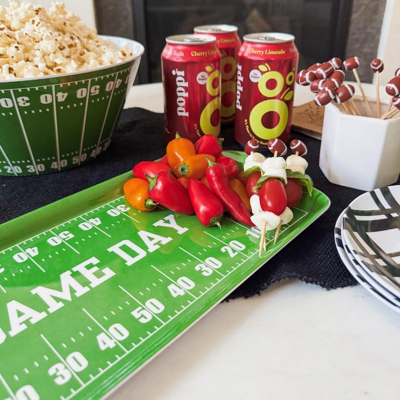Sprinkles & Confetti Premium Football Melamine Serving Tray Reusable & Durable Platter for Game Day, Tailgates, Birthdays, Sports Parties Ideal for Appetizers, Charcuterie, Cupcakes & Snacks - Image 5