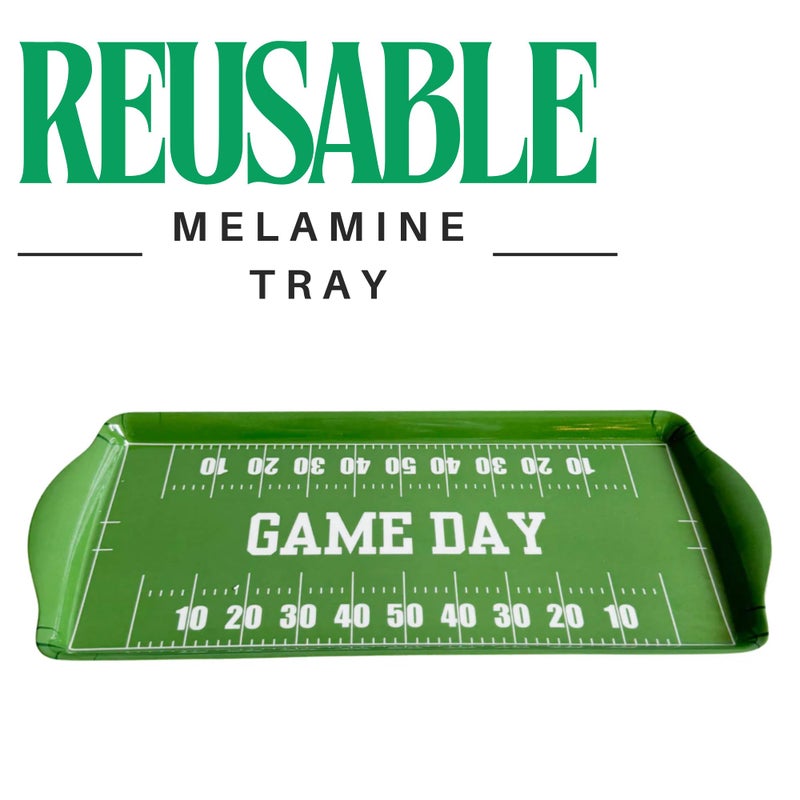 Sprinkles & Confetti Premium Football Melamine Serving Tray Reusable & Durable Platter for Game Day, Tailgates, Birthdays, Sports Parties Ideal for Appetizers, Charcuterie, Cupcakes & Snacks - Image 3