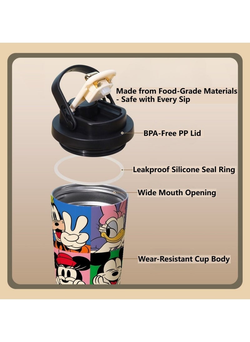 Disney Mickey & Friends 17oz/500ml Insulated Stainless Steel Mug BPA-Free Leakproof Travel Tumbler Gift Set - Image 2