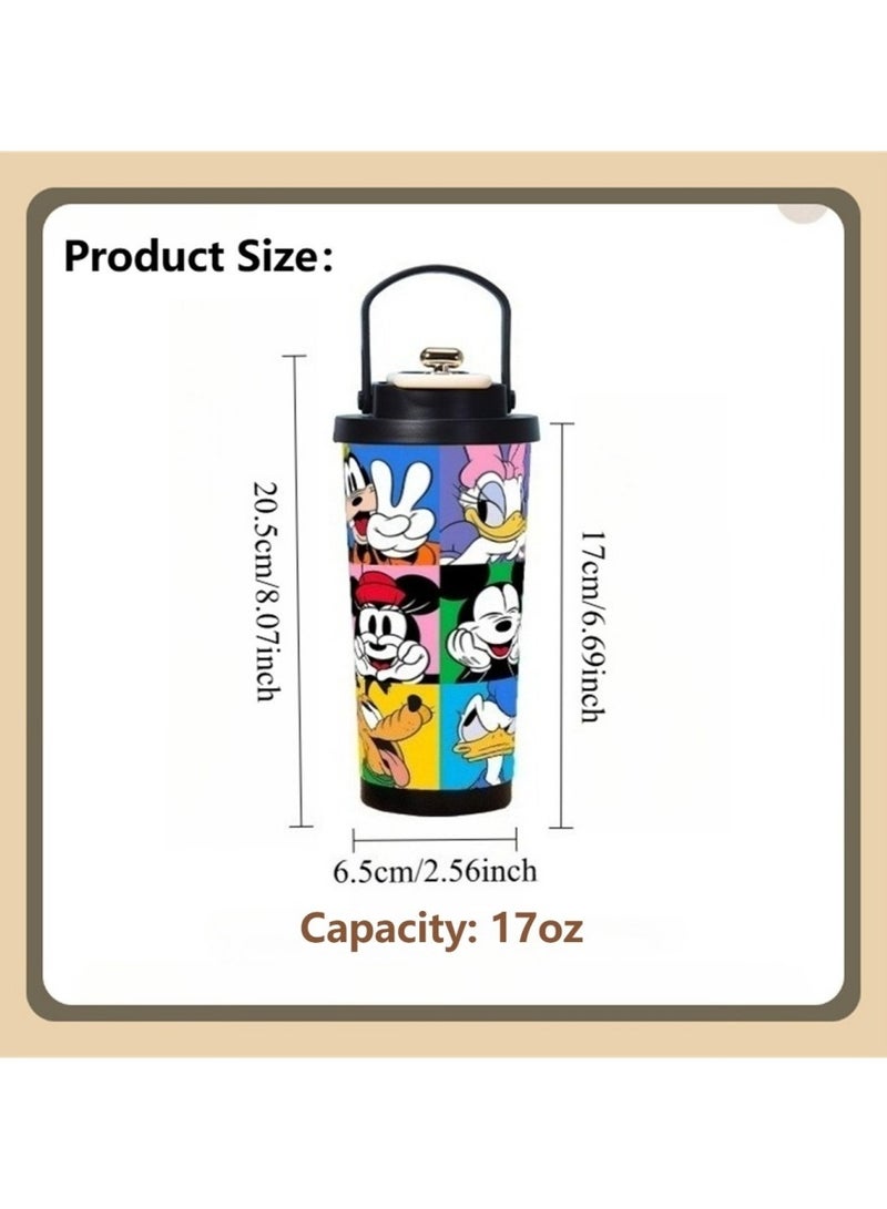 Disney Mickey & Friends 17oz/500ml Insulated Stainless Steel Mug BPA-Free Leakproof Travel Tumbler Gift Set - Image 3