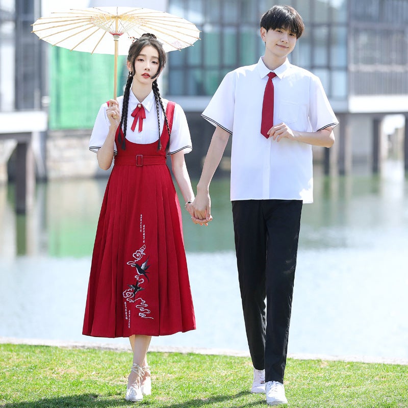 New Chinese Style National Style Embroidery Class Clothing Junior High School Students High School Students Poetry Recitation Chorus Performance Clothing Stage Clothing - Image 2