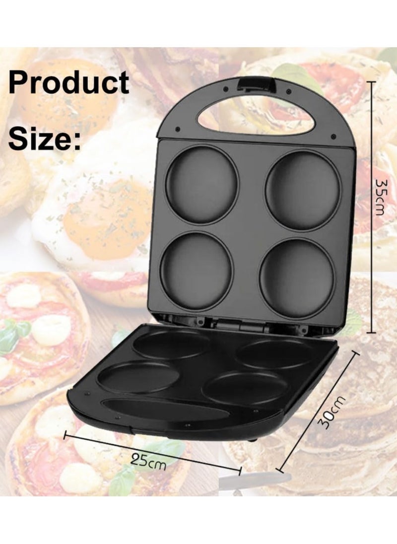 ELTRAZONE Mini Pancake Pan Non-Stick Griddle – 4-Cavity Pan Cake Maker for Perfect Flapjacks, Healthy Fried Eggs, Burgers, Omelettes & More, Easy-Clean Non-Stick Surface, Compact Design, 1400W Power, Model SK-822 Ideal for Quick Breakfast and Snacks  - Image 3