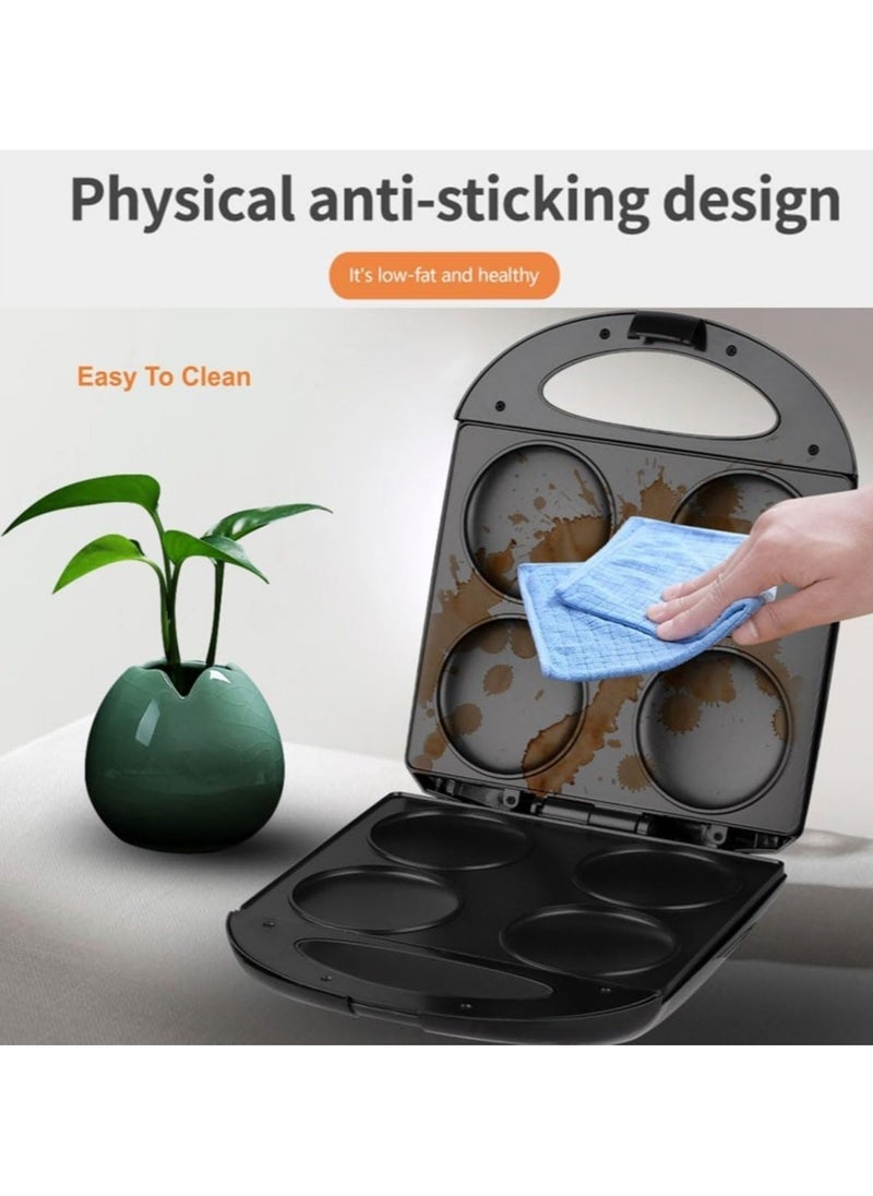 ELTRAZONE Mini Pancake Pan Non-Stick Griddle – 4-Cavity Pan Cake Maker for Perfect Flapjacks, Healthy Fried Eggs, Burgers, Omelettes & More, Easy-Clean Non-Stick Surface, Compact Design, 1400W Power, Model SK-822 Ideal for Quick Breakfast and Snacks  - Image 5