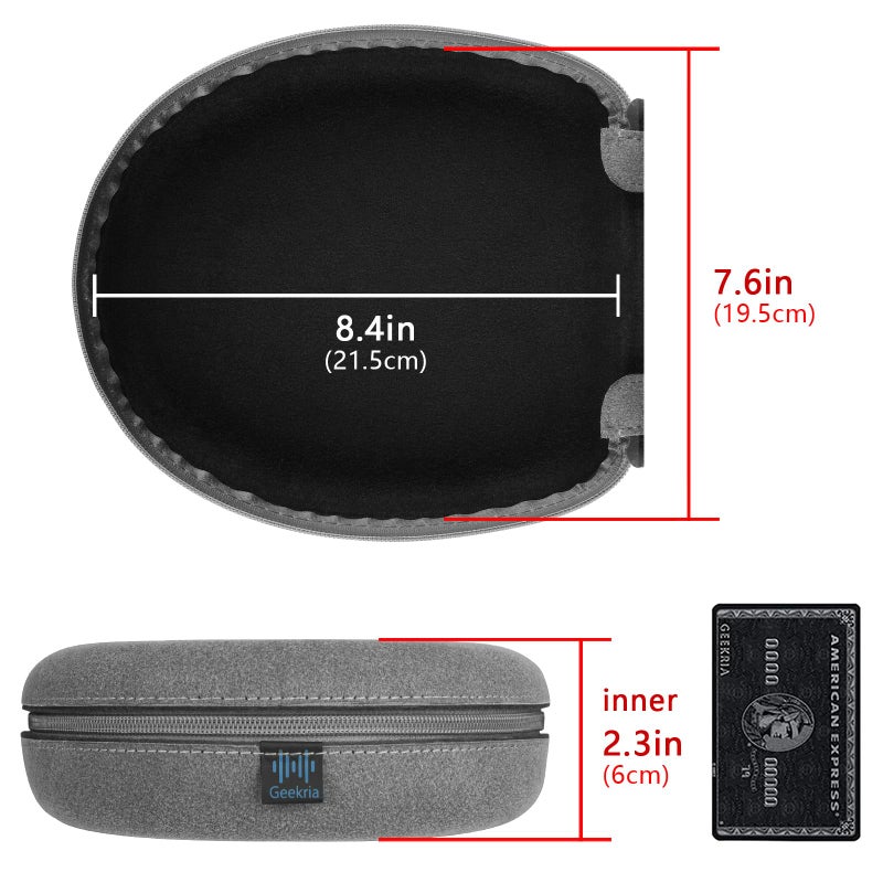 Geekria Geekria Shield Headphones Case Compatible with Apple AirPods Max Case, Will Make Headphones Into Sleep Mode Immediately, Replacement Hard Shell Travel Carrying Bag with Cable Storage (Grey)  - Image 4